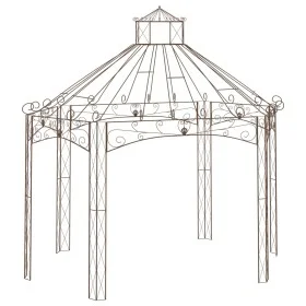 Pérgola de jardín marrón antiguo 400x258x378 cm hierro de vidaXL, Carpas y cenadores - Ref: Foro24-314000, Precio: 891,37 €, ...