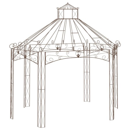 Antique brown garden pergola 400x258x378 cm iron by vidaXL, Tents and gazebos - Ref: Foro24-314000, Price: 847,91 €, Discount: %
