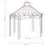 Antique brown garden pergola 400x258x378 cm iron by vidaXL, Tents and gazebos - Ref: Foro24-314000, Price: 847,91 €, Discount: %