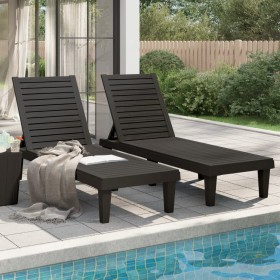 Tumbonas de polipropileno negro 2 unidades 155x58x83 cm de vidaXL, Tumbonas - Ref: Foro24-364148, Precio: 313,83 €, Descuento: %