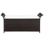 Banco de almacenaje con cojín 138 cm ratán sintético marrón de vidaXL, Bancos de jardín - Ref: Foro24-44182, Precio: 162,49 €...