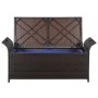 Banco de almacenaje con cojín 138 cm ratán sintético marrón de vidaXL, Bancos de jardín - Ref: Foro24-44182, Precio: 158,61 €...