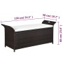 Aufbewahrungsbank mit Kissen 138 cm synthetisches Rattan braun von vidaXL, Gartenbänke - Ref: Foro24-44182, Preis: 162,49 €, ...