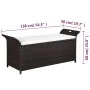 Banco de almacenaje con cojín 138 cm ratán sintético marrón de vidaXL, Bancos de jardín - Ref: Foro24-44182, Precio: 158,61 €...