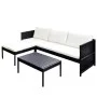 3-piece garden furniture set with black synthetic rattan cushions by vidaXL, Garden sets - Ref: Foro24-41382, Price: 306,76 €...