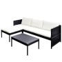 Set aus Gartenmöbeln und Kissen 3-teilig synthetisches Rattan schwarz von vidaXL, Gartensets - Ref: Foro24-41382, Preis: 327,...