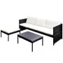 3-piece garden furniture set with black synthetic rattan cushions by vidaXL, Garden sets - Ref: Foro24-41382, Price: 306,76 €...