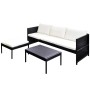 Set aus Gartenmöbeln und Kissen 3-teilig synthetisches Rattan schwarz von vidaXL, Gartensets - Ref: Foro24-41382, Preis: 327,...