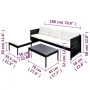 3-piece garden furniture set with black synthetic rattan cushions by vidaXL, Garden sets - Ref: Foro24-41382, Price: 306,76 €...