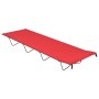 Cama de camping tela Oxford y acero rojo 180x60x19 cm