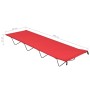 Cama de camping tela Oxford y acero rojo 180x60x19 cm