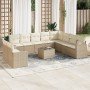Set de sofás de jardín 11pzas con cojines ratán sintético beige en Sofás modulares de exterior | Comprar online en Foro24