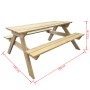 Mesa de picnic de madera de pino 150x135x71,5 cm de vidaXL, Mesas de jardín - Ref: Foro24-41725, Precio: 186,04 €, Descuento: %
