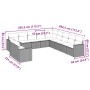 Set de sofás de jardín 11 pzas cojines ratán sintético marrón