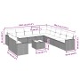 Set de sofás de jardín 12 pzas y cojines ratán sintético gris