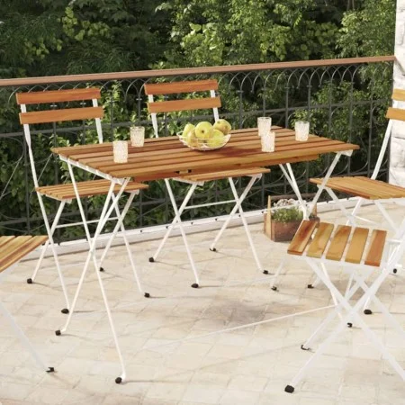 Klappbarer Couchtisch aus Akazienholz und Stahl, 100 x 54 x 71 cm von vidaXL, Gartentische - Ref: Foro24-319976, Preis: 86,62...