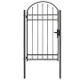 Gartentor mit Oberbogen 100x175 cm aus schwarzem Stahl von vidaXL, Gartentore - Ref: Foro24-143087, Preis: 225,10 €, Rabatt: %