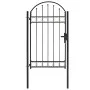 Puerta de jardín con arco superior 100x175 cm acero negro de vidaXL, Puertas de jardín - Ref: Foro24-143087, Precio: 240,83 €...