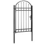 Puerta de jardín con arco superior 100x175 cm acero negro de vidaXL, Puertas de jardín - Ref: Foro24-143087, Precio: 191,51 €