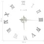 Reloj 3D de pared con diseño moderno plateado 100 cm XXL