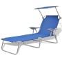 Tumbona con toldo de acero acero azul de vidaXL, Tumbonas - Ref: Foro24-42931, Precio: 92,13 €, Descuento: %