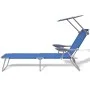Sonnenliege mit Stahlmarkise, blauer Stahl von vidaXL, Liegen - Ref: Foro24-42931, Preis: 111,82 €, Rabatt: %