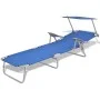 Sonnenliege mit Stahlmarkise, blauer Stahl von vidaXL, Liegen - Ref: Foro24-42931, Preis: 111,82 €, Rabatt: %