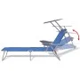 Sonnenliege mit Stahlmarkise, blauer Stahl von vidaXL, Liegen - Ref: Foro24-42931, Preis: 111,82 €, Rabatt: %
