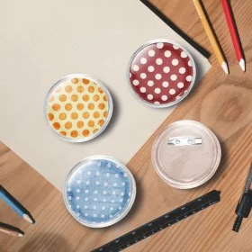 Badge kit with pin 100 sets acrylic 44 mm by vidaXL, Badges - Ref: Foro24-30161, Price: 22,41 €, Discount: %
