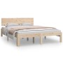 Solid wood double bed frame 135x190 cm by vidaXL, Beds and slatted bases - Ref: Foro24-810470, Price: 121,34 €, Discount: %