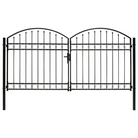Doppeltor-Gartentor mit Bogen 300x150 cm, schwarz aus Stahl. von vidaXL, Gartentore - Ref: Foro24-143090, Preis: 358,99 €, Ra...