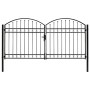 Cancela de valla doble puerta con arco 300x150 cm acero negro by vidaXL, garden gates - Ref: Foro24-143090, Price: 367,83 €, ...