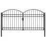 Cancela de valla doble puerta con arco 300x150 cm acero negro by vidaXL, garden gates - Ref: Foro24-143090, Price: 360,08 €, ...