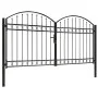 Cancela de valla doble puerta con arco 300x150 cm acero negro by vidaXL, garden gates - Ref: Foro24-143090, Price: 360,08 €, ...