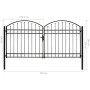 Cancela de valla doble puerta con arco 300x150 cm acero negro by vidaXL, garden gates - Ref: Foro24-143090, Price: 367,83 €, ...