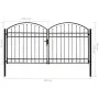 Cancela de valla doble puerta con arco 300x150 cm acero negro by vidaXL, garden gates - Ref: Foro24-143090, Price: 360,08 €, ...