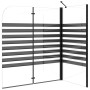 Mampara de baño a rayas vidrio templado 120x68x130 cm