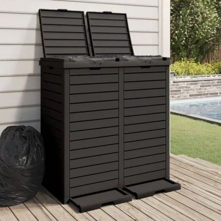 Outdoor black polypropylene trash can 78x41x86 cm by vidaXL, Garbage cans and trash cans - Ref: Foro24-364173, Price: 257,35 ...
