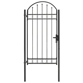 Gartentor mit oberem Bogen 100x250 cm, schwarzem Stahl von vidaXL, Gartentore - Ref: Foro24-146339, Preis: 226,91 €, Rabatt: %