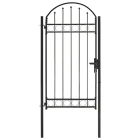 Puerta de jardín con arco superior 100x250 cm acero negro by vidaXL, garden gates - Ref: Foro24-146339, Price: 241,76 €, Disc...