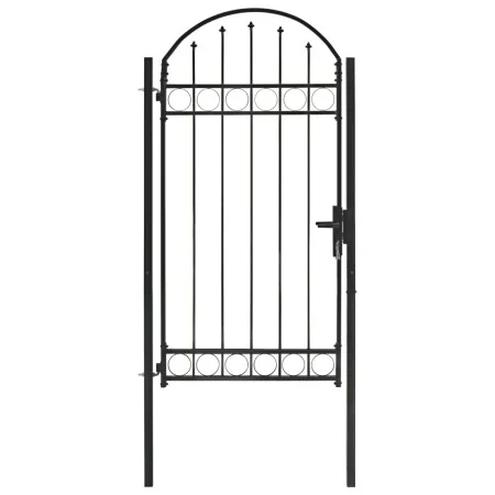 Puerta de jardín con arco superior 100x250 cm acero negro by vidaXL, garden gates - Ref: Foro24-146339, Price: 241,47 €, Disc...