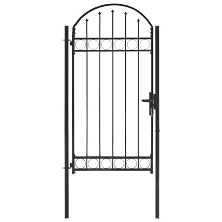 Puerta de jardín con arco superior 100x250 cm acero negro by vidaXL, garden gates - Ref: Foro24-146339, Price: 226,91 €, Disc...