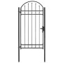 Puerta de jardín con arco superior 100x250 cm acero negro by vidaXL, garden gates - Ref: Foro24-146339, Price: 226,91 €, Disc...