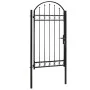 Puerta de jardín con arco superior 100x250 cm acero negro by vidaXL, garden gates - Ref: Foro24-146339, Price: 241,47 €, Disc...