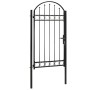 Puerta de jardín con arco superior 100x250 cm acero negro by vidaXL, garden gates - Ref: Foro24-146339, Price: 226,91 €, Disc...