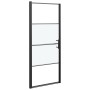 Puerta de ducha vidrio semiesmerilado negro 81x195 cm