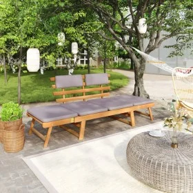 2-in-1 garden sofa bed with solid acacia wood cushion 190cm by vidaXL, garden benches - Ref: Foro24-45960, Price: 223,35 €, D...