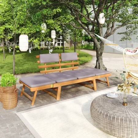 2-in-1-Gartenschlafsofa mit Kissen aus massivem Akazienholz, 190 cm von vidaXL, Gartenbänke - Ref: Foro24-45960, Preis: 223,3...