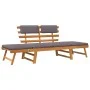 2-in-1-Gartenschlafsofa mit Kissen aus massivem Akazienholz, 190 cm von vidaXL, Gartenbänke - Ref: Foro24-45960, Preis: 223,3...