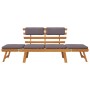 2-in-1-Gartenschlafsofa mit Kissen aus massivem Akazienholz, 190 cm von vidaXL, Gartenbänke - Ref: Foro24-45960, Preis: 218,5...
